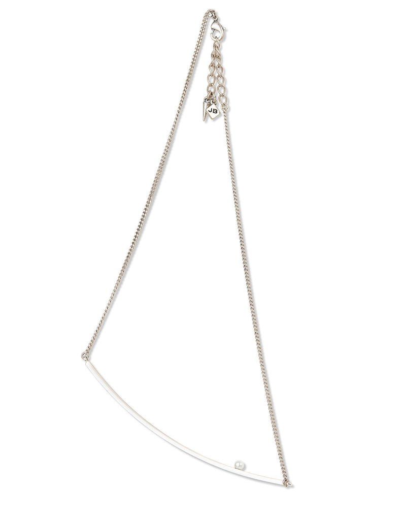 Jenny Bird Maigret Swing Necklace w/Pearl in Silver - SWANK - Jewelry - 1
