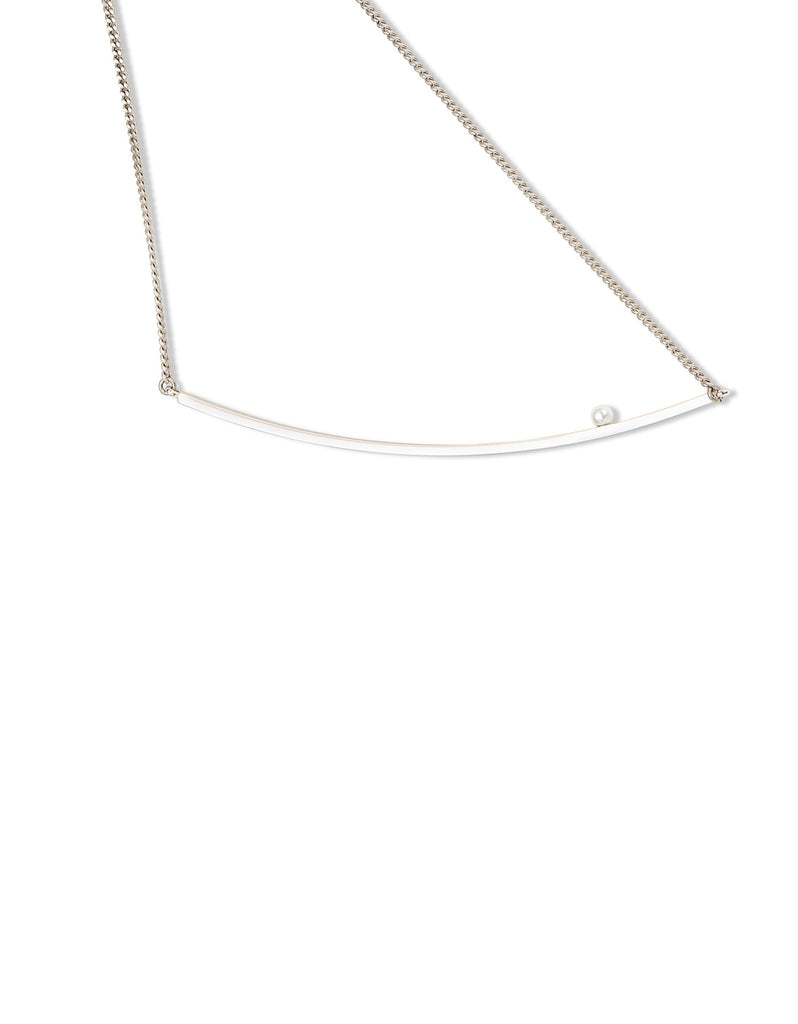 Jenny Bird Maigret Swing Necklace w/Pearl in Silver - SWANK - Jewelry - 3