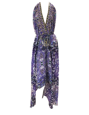 Parides V-Neck Embellished Dress in Melange Poppy