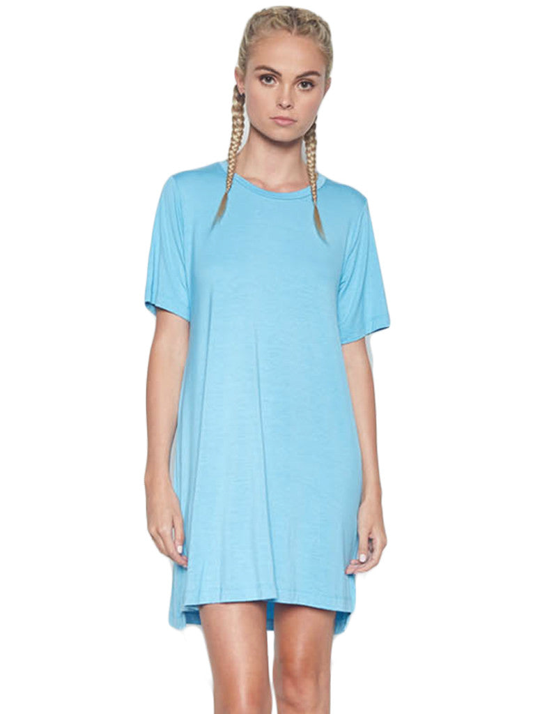 Michael Lauren Alberto T-Shirt Dress in Mermaid
