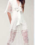 Alexis Cleve Lace Gown in Off White - SWANK - Dresses - 5