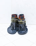 Custom Made Boho Sandals in Black | SIZE 38 - SWANK - Shoes - 3