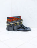 Custom Made Boho Sandals in Black | SIZE 38 - SWANK - Shoes - 1