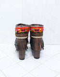 Custom Made High Heel Boho Boots in Brown | SIZE 40 - SWANK - Shoes - 6