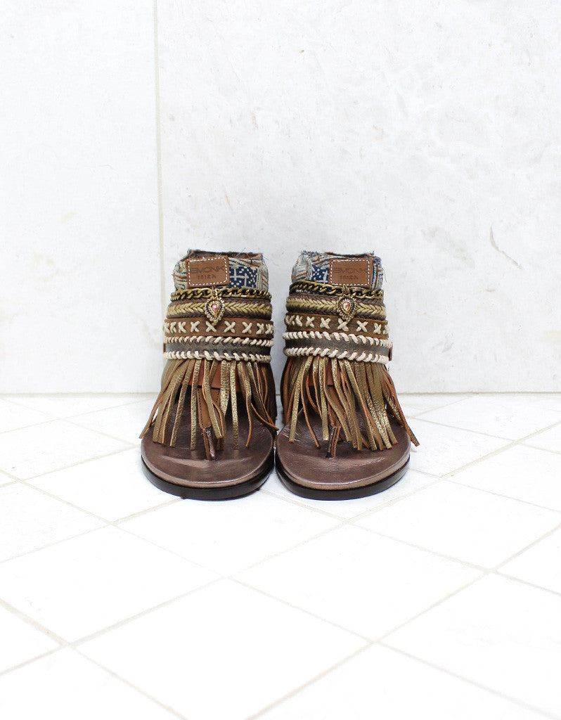 Custom Made Boho Sandals in Brown | SIZE 37