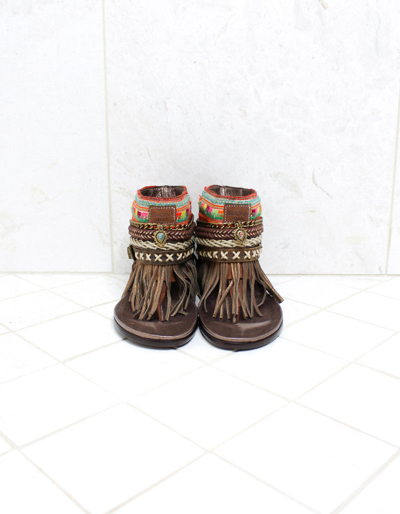 Custom Made Boho Sandals in Brown | SIZE 38