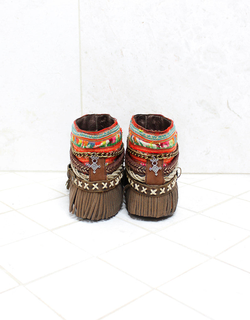 Custom Made Boho Sandals in Brown | SIZE 38