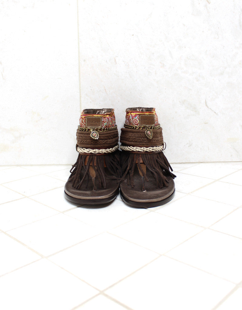 Custom Made Boho Sandals in Brown | SIZE 41