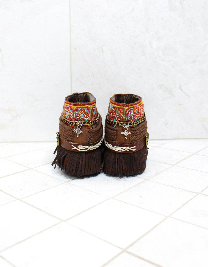 Custom Made Boho Sandals in Brown | SIZE 41