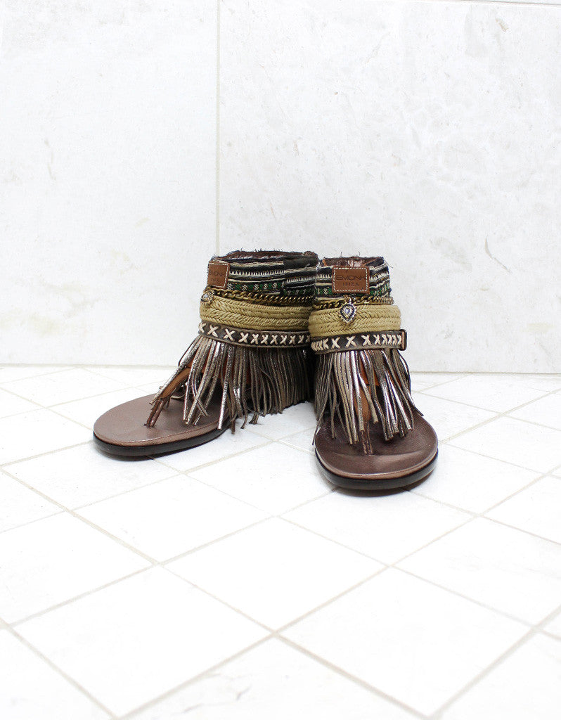 Custom Made Boho Sandals in Brown | SIZE 41