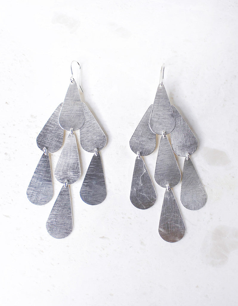 Silver Luxury Tear Chandelier Earrings - SWANK - Jewelry - 3