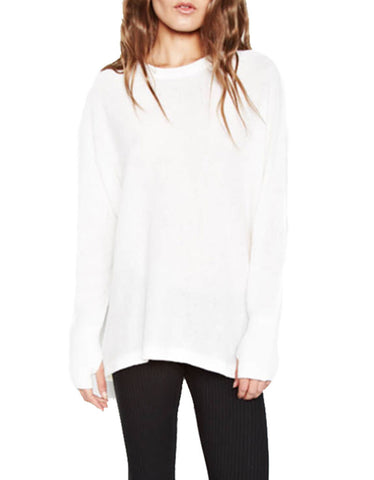 Michael Lauren Clay Cashmere Pullover in Creme