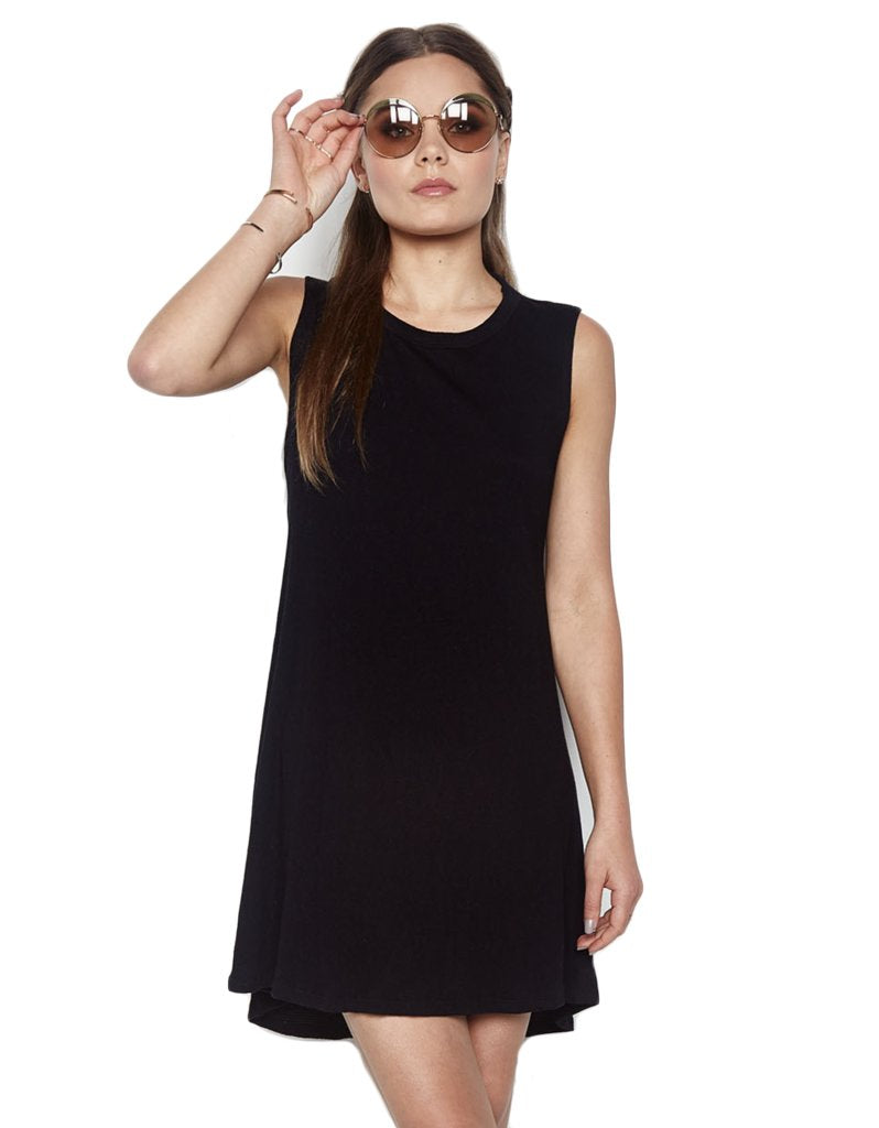 Michael Lauren Cyd Sleeveless Open Back Mini Dress in Black