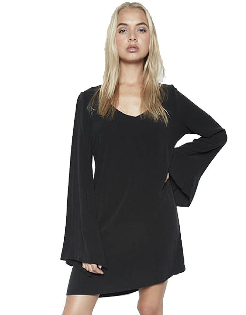 Michael Lauren Cage Bell Sleeve Mini Dress in Caviar - SWANK - Dress - 2