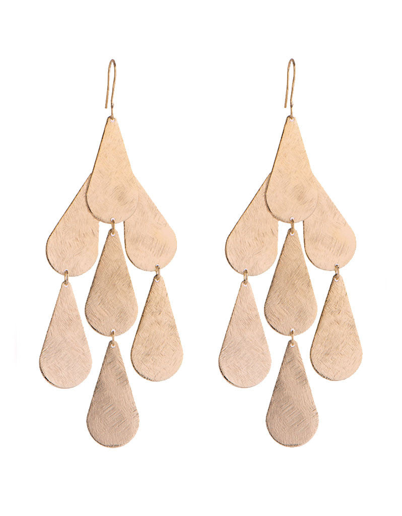 Tear Chandelier Earrings in Rose Gold - SWANK - Jewelry