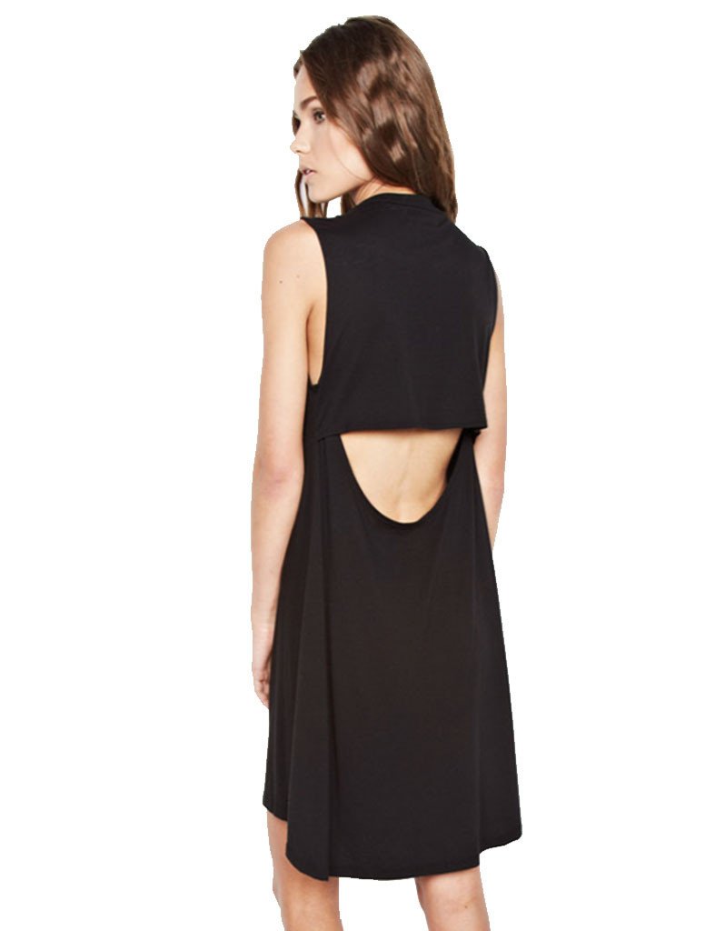 Michael Lauren Cyd Sleeveless Open Back Mini Dress in Black