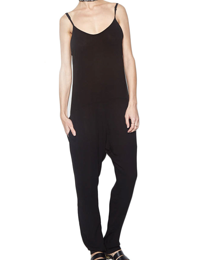 Michael Lauren Dre Tank Pant Romper in Black