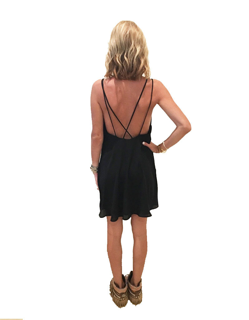 Show Me Your Mumu Criss Cross Applesauce Dress in Black Crisp - SWANK - Dresses - 4