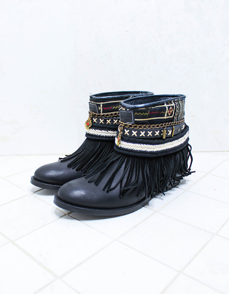 Custom Made Boho Boots in Black | SIZE 40 - SWANK - Shoes - 4