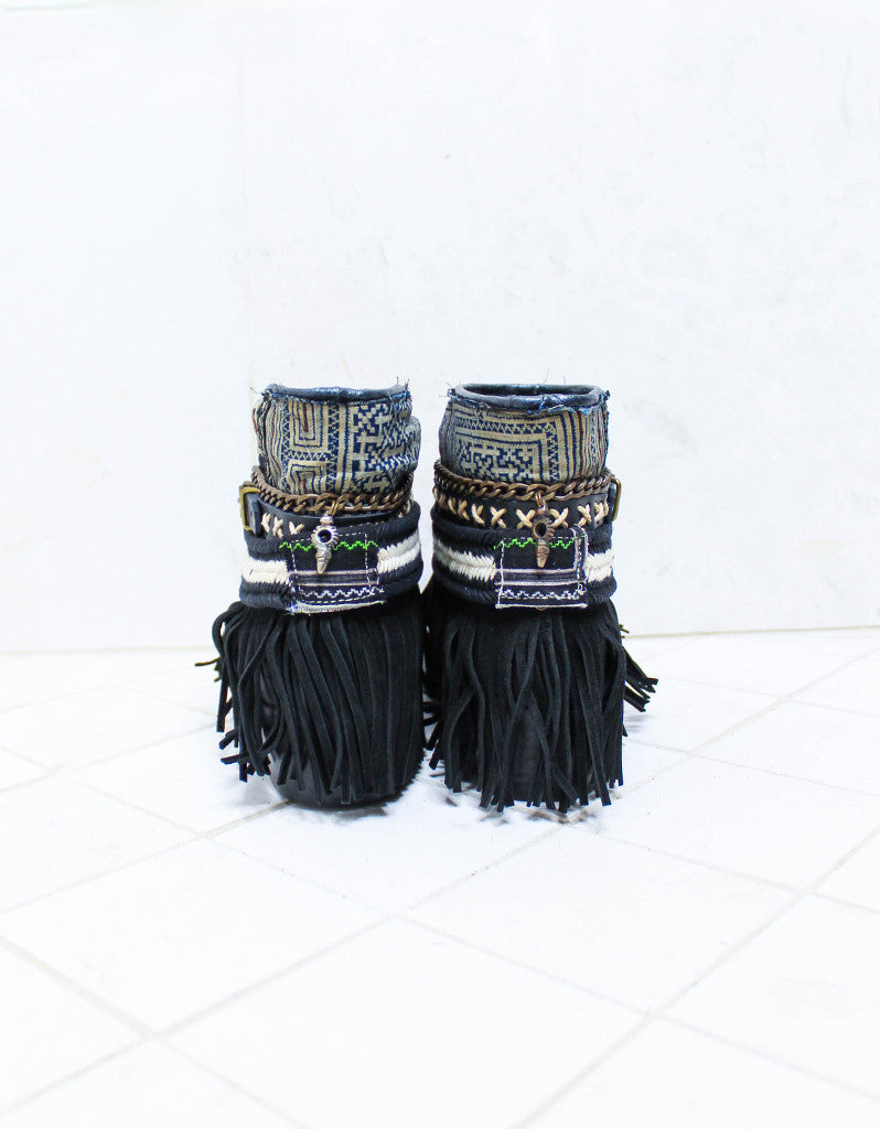 Custom Made Boho Boots in Black | SIZE 40 - SWANK - Shoes - 6