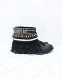 Custom Made Boho Boots in Black | SIZE 40 - SWANK - Shoes - 1