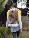 Fur Vest w/ Multi Color Fur Combo - SWANK - Outerwear - 4
