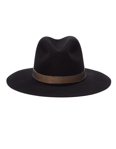 Janessa Leone Majori Leather Brim Hat