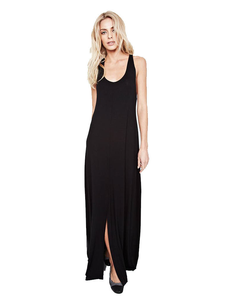 Michael Lauren Grady Circle Open Back Tank Dress in Black and Spruce Blue - SWANK - Dresses - 1