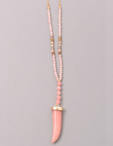 Selena Iconic Statement Necklace in Pink/Brown