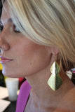 Double Bent Leaf Chandelier Earrings in Gold - SWANK - Accessories - 1