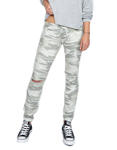Michael Lauren Campbell Vintage Jogger w/Holes in Onyx