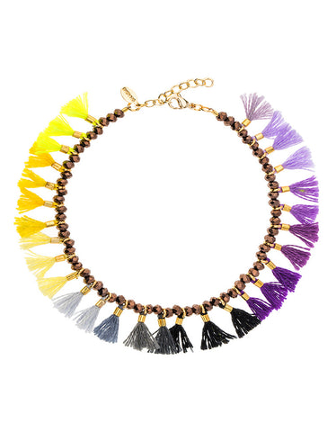 Shashi Ombre 3 Row Bracelet in Purple/Yellow