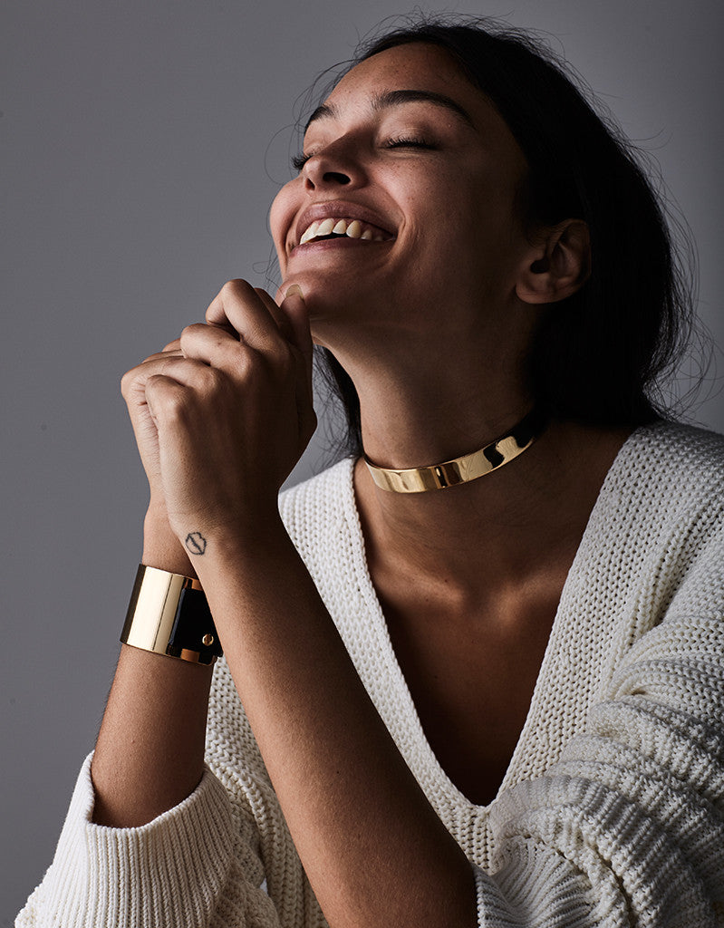 Jenny Bird Jane Choker in High Polish Gold - SWANK - Jewelry - 3