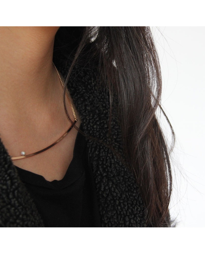 Jenny Bird Maigret Swing Necklace w/Pearl in Rose Gold - SWANK - Jewelry - 2