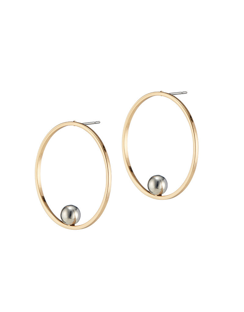 Jenny Bird Saros Hoops in Gold/Silver