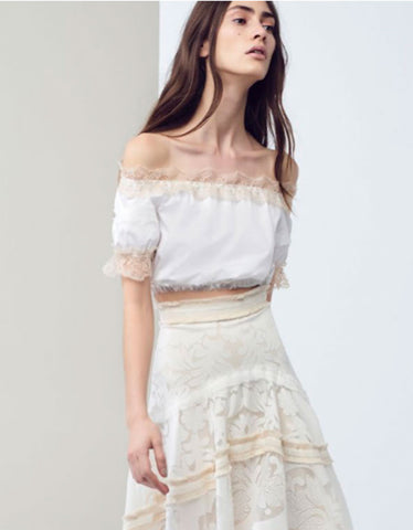 Alexis Belle Skirt in Pearl White