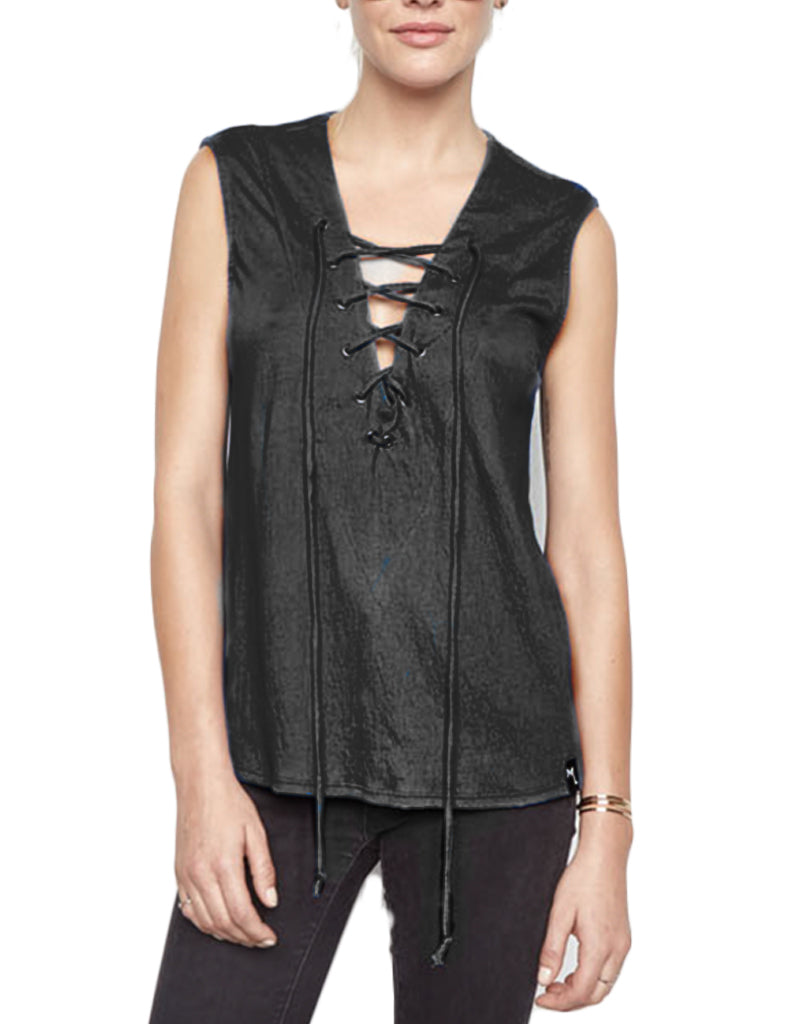 Michael Lauren Kissing Lace Up Tank