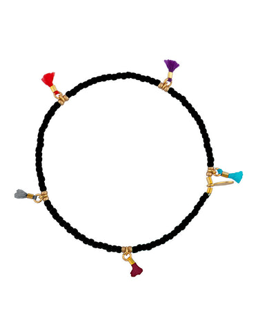 Shashi Lilu Ball Disc Stretch Bracelet in Black
