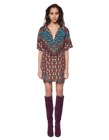 Mara Hoffman Radial Embroidered Pleat Front Shirt
