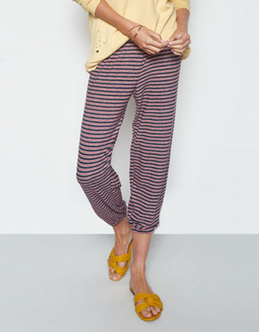 Emerson Leather Two Tone Pant in Purple Black