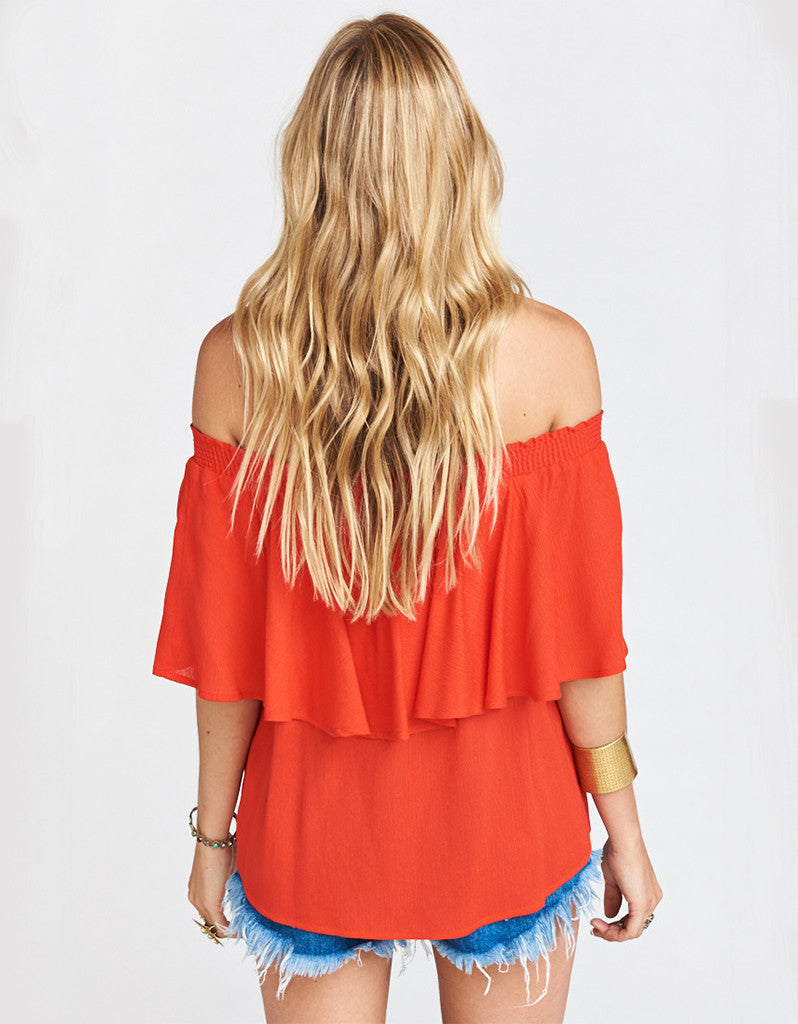 Show Me Your Mumu Bungalow Top in Red Hot Chili Pepper Cloud