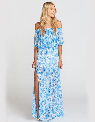 Show Me Your Mumu Logan Lace Up Maxi in Sunflower Dreams