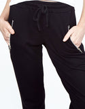Michael Lauren Joey Skinny Zipper Sweatpants in Black