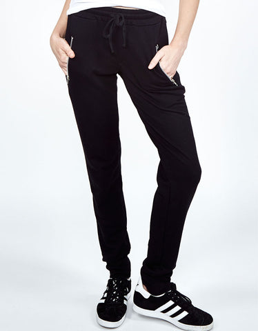 Michael Lauren Campbell Vintage Jogger w/Holes in Onyx