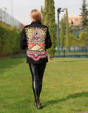 Vintage Embroidered Army Jacket in Black - SWANK - Jackets - 3