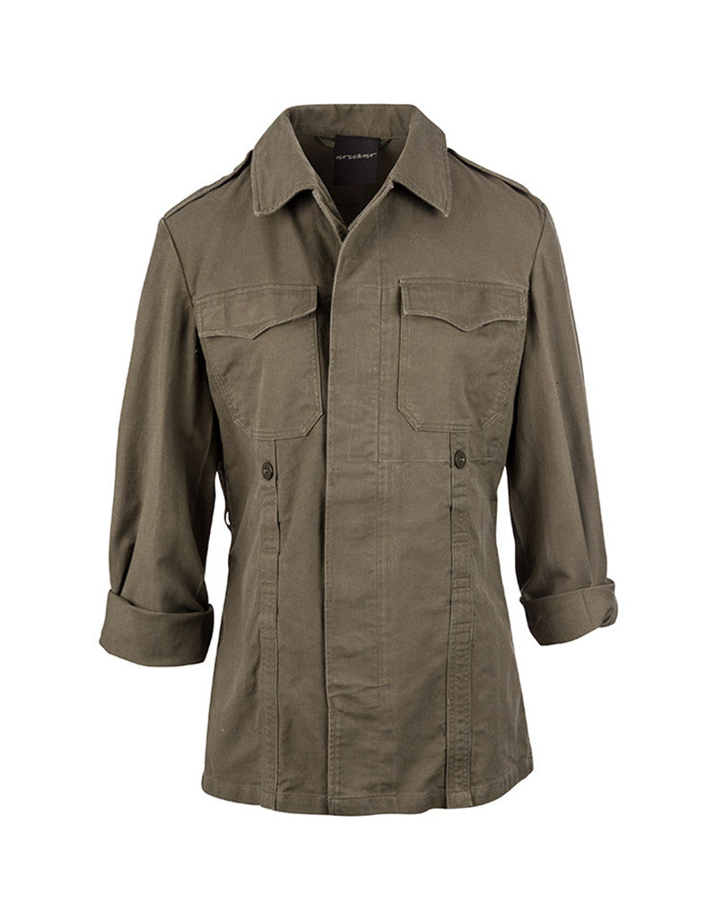 Vintage Embroidered Army Jacket in Army Green - SWANK - Jackets - 2