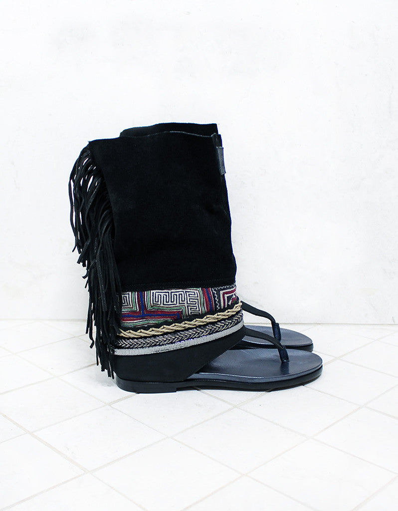 Custom Made Boho Native Soul Sandals in Black