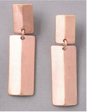 Vintage Snoot Double Rectangle Earrings in Matte Rose Gold