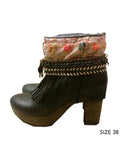 Boho Custom Made High Heel Boots - Black - SWANK - Shoes - 9