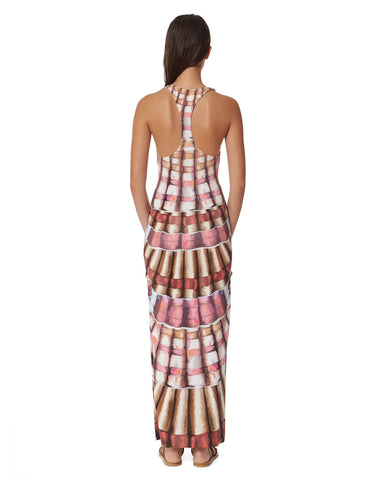 Mara Hoffman Racerback Maxi Dress in Shells Flamingo